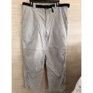L. L. Bean Men's Grey Nylon Zip off Leg hiking athletic pants belted size XL